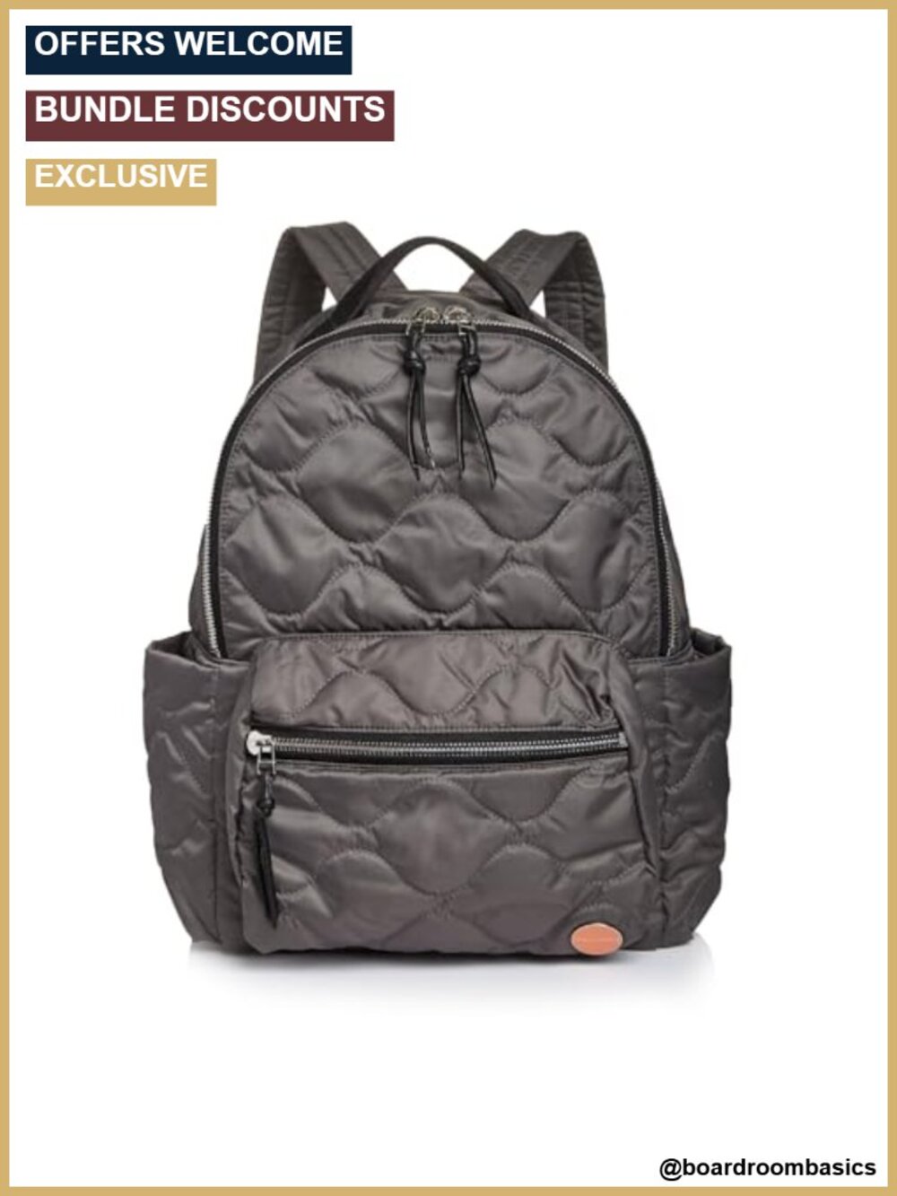 Wave Quilted Nylon Travel Backpack Trolley Sleeve 15" Laptop
